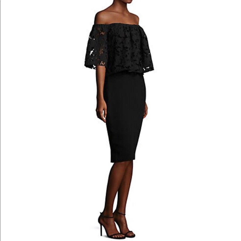 Shoshanna off the shoulder sheath dress